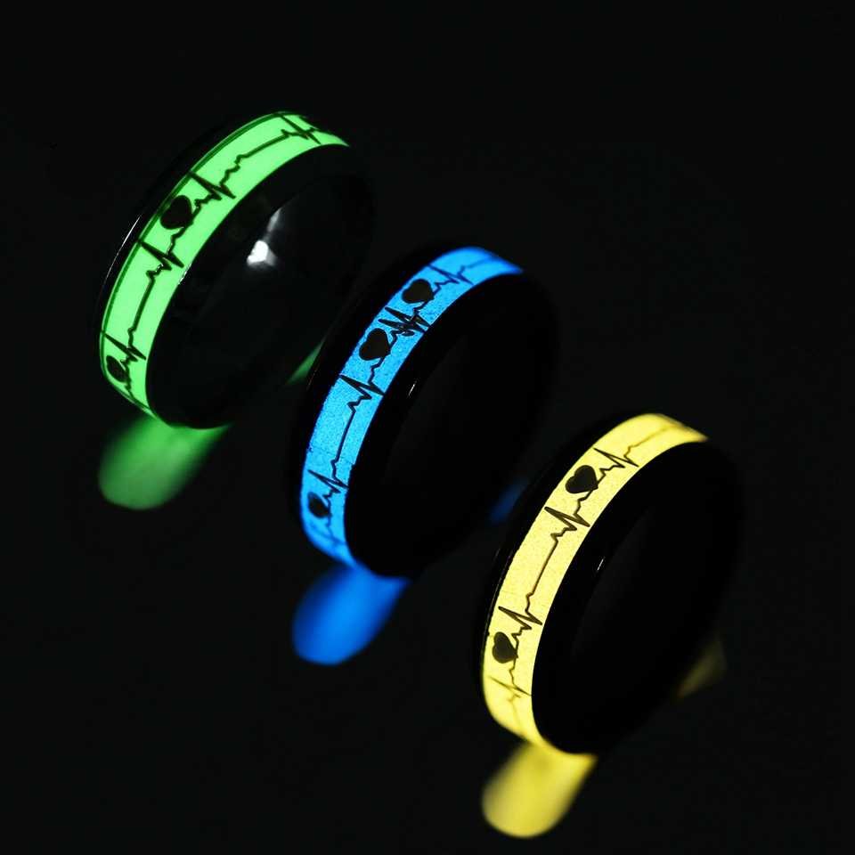 Stainless Steel Glow in the Dark Wave Love Ring Stainless Steel Glow in the Dark Wave Love Ring